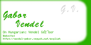 gabor vendel business card